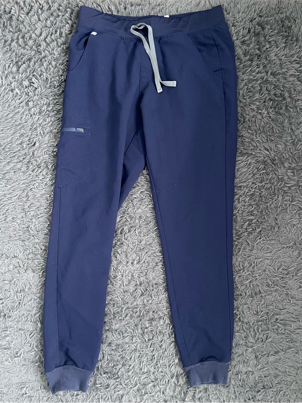 Men Size Medium FIGS Navy Blue jogger Scrub Pants Polyester